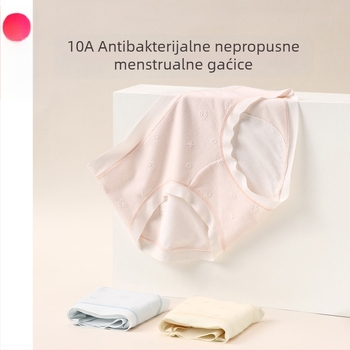Antibakterijske ženske gaćice za menstruaciju, srednja talija, zaštita od curenja; glavna tkanina: pamuk-modal-spandeks; podstava: viskozno-spandeks-nijlon