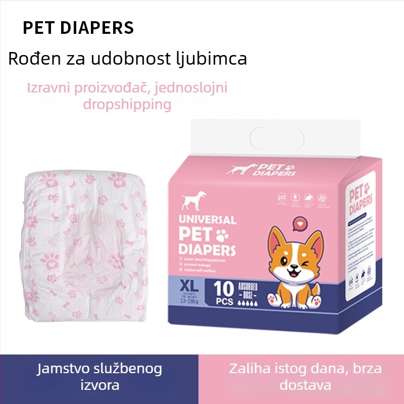 Linpeng psi menstrualne hlače – pelene za pse od čistog netkanog pamuka, univerzalna veličina, 60 komada.