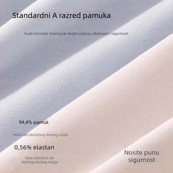 Ženske menstrualne gaćice od pamuka, antibakterijske, bez zatezanja, produljen srednji dio struka, zaštita od curenja