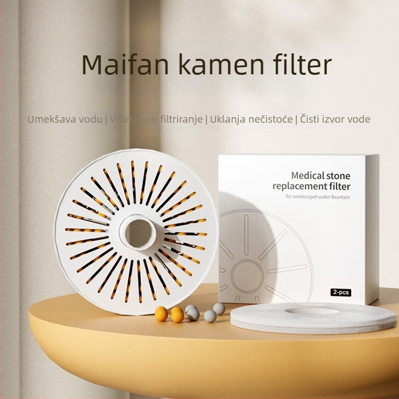 Maifan kamen filtracijski element za posudu za vodu kućnih ljubimaca, mineralno pročišćavanje, model YPD-C006, težina 0,22 kg, 1 godina jamstva, uključuje 2 filtracijska elementa i 8 filtrirajućih pamuk listova