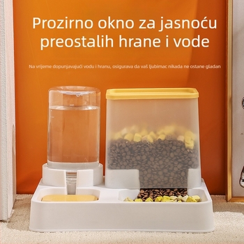 Automatski hranilica za mačke s integriranim spremnikom vode i zdjelom