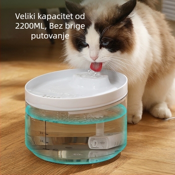 Fontana za mačke s automatskim filtriranjem i cirkulacijom vode, uklonjiva, ABS+PET, 660 g