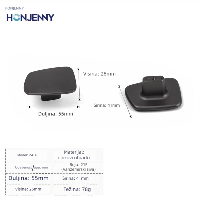 Drška za vrata ormarića, moderni minimalistički stil, lukastog oblika, cinkova legura, površinska ugradnja, za garderobu