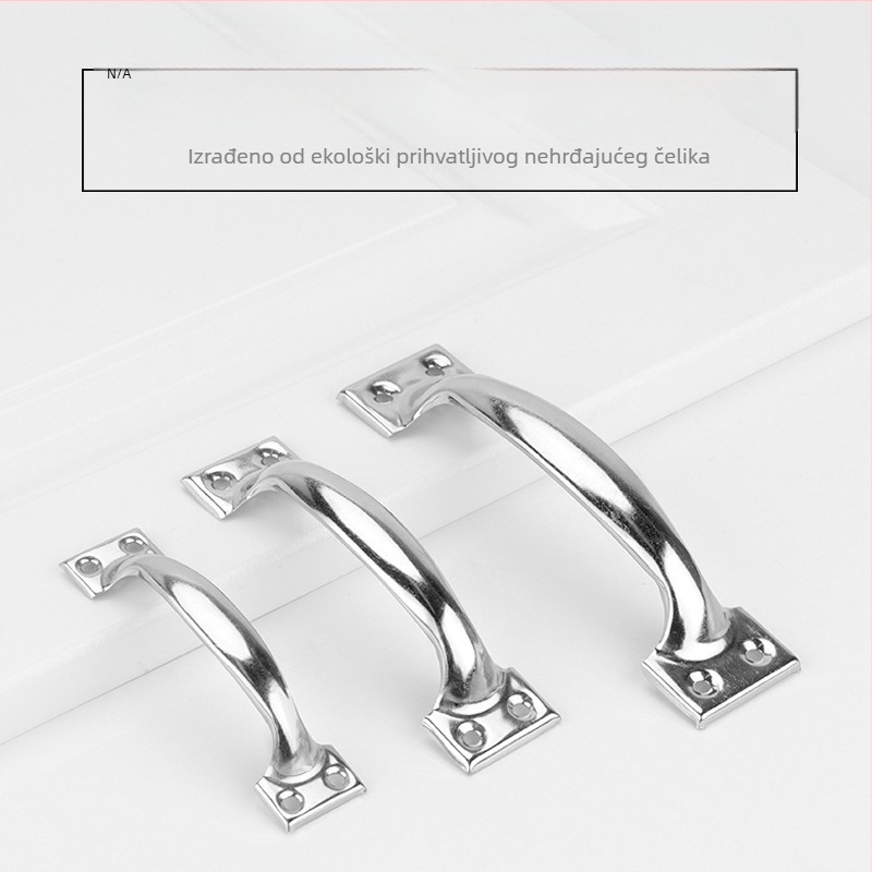 Lukasta ručka za vrata od nehrđajućeg čelika, model PH-0003, brenda Flat Ring, modern minimalistički stil.