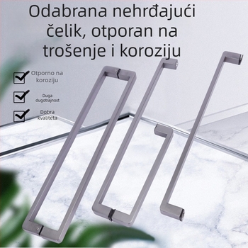 Drška za tuš prostor za staklena vrata, nehrđajući čelik, 1020 minimalistički model, kvadratna cijev, moderni stil
