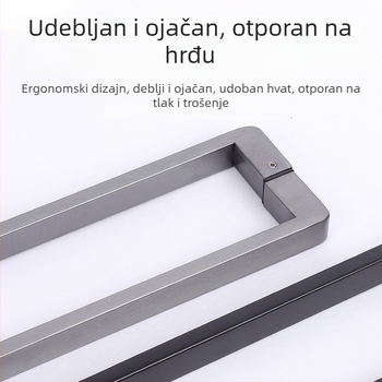 Drška za tuš prostor za staklena vrata, nehrđajući čelik, 1020 minimalistički model, kvadratna cijev, moderni stil