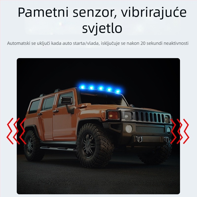 Solarna LED pilota svjetlo za krov vozila - 12 LED DRL i ambijentalno upozoravajuće svjetlo. Model DRL172