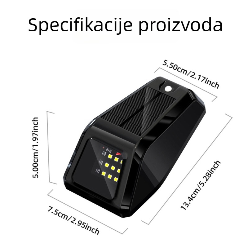 Solarna LED pilota svjetlo za krov vozila - 12 LED DRL i ambijentalno upozoravajuće svjetlo. Model DRL172