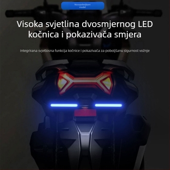 LED dvobojni signalizator za skretanje s efektom tekuće vode i svjetlo za registarsku pločicu za električne motocikle – model motor269, 12V