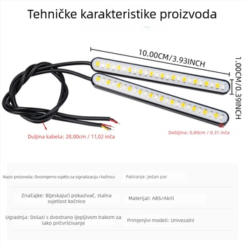 LED dvobojni signalizator za skretanje s efektom tekuće vode i svjetlo za registarsku pločicu za električne motocikle – model motor269, 12V