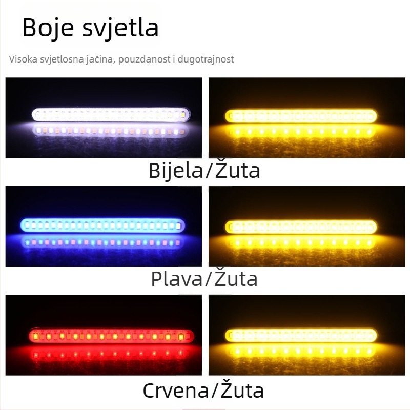 LED dvobojni signalizator za skretanje s efektom tekuće vode i svjetlo za registarsku pločicu za električne motocikle – model motor269, 12V