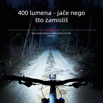 Set svjetala za bicikl za noćnu vožnju: prednje i stražnje svjetlo uz upozorenje na kočnicu — kompatibilno s planinskim i cestovnim biciklima, model WxrSiYQJ