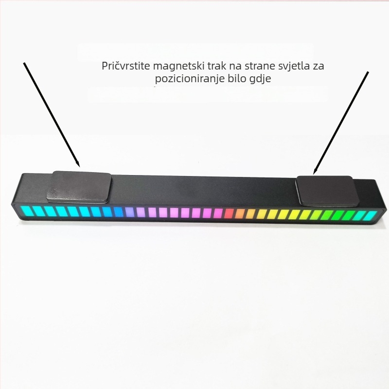 Unutarnja LED ambijentalna svjetlost za automobil s RGB ritmom i glasovnim upravljanjem, ABS materijal, 1.5W, 5V, 1.5A, kompatibilan s modelom 102