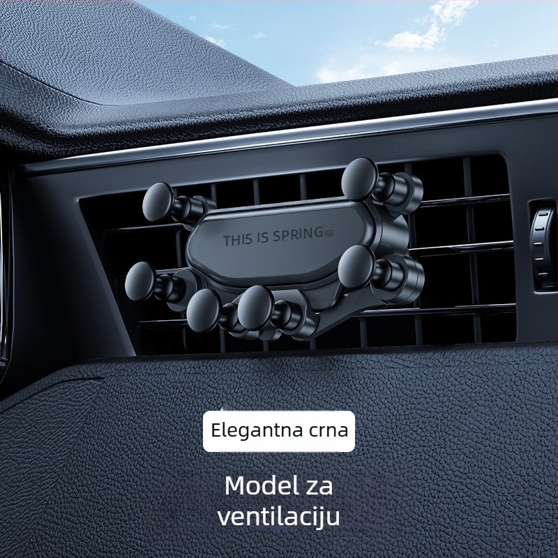 Gravitacijski držač za telefon u automobilu - aluminijski nosač za zračni otvor, prilagodljiv