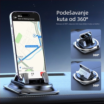 Auto držač za mobitel - ABS, nosač na ploču s vakuumom, model Z01, marka Smooth and prosperous, bez napajanja