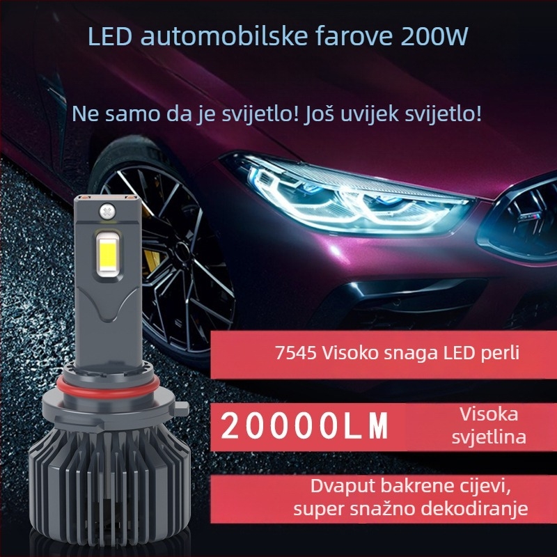 LED automobilno svjetlo H11, 100 W, 12 V, 10000 lm, aluminijsko kućište.