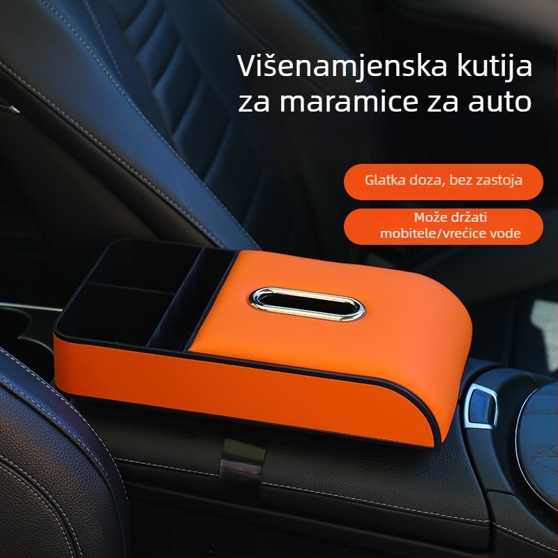 Kožni središnji naslon automobila s jastučićem od memorijske pjene, univerzalna prilagodba, 500 g, mogućnost prilagodbe