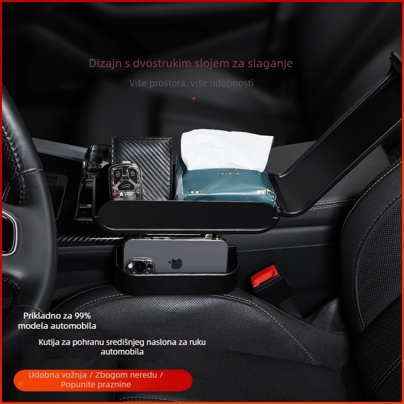 Plastična podložnica za pretinac naslona za ruku automobila, model 009, kompatibilna s /99, univerzalno podesivi poklopac