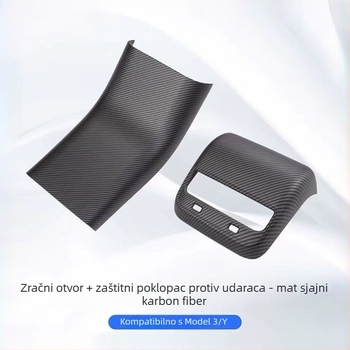 Poklop naslona za ruku za Tesla Model 3/Y — Zaštita stražnjeg ventilacijskog otvora, Plastični interijer dodaci