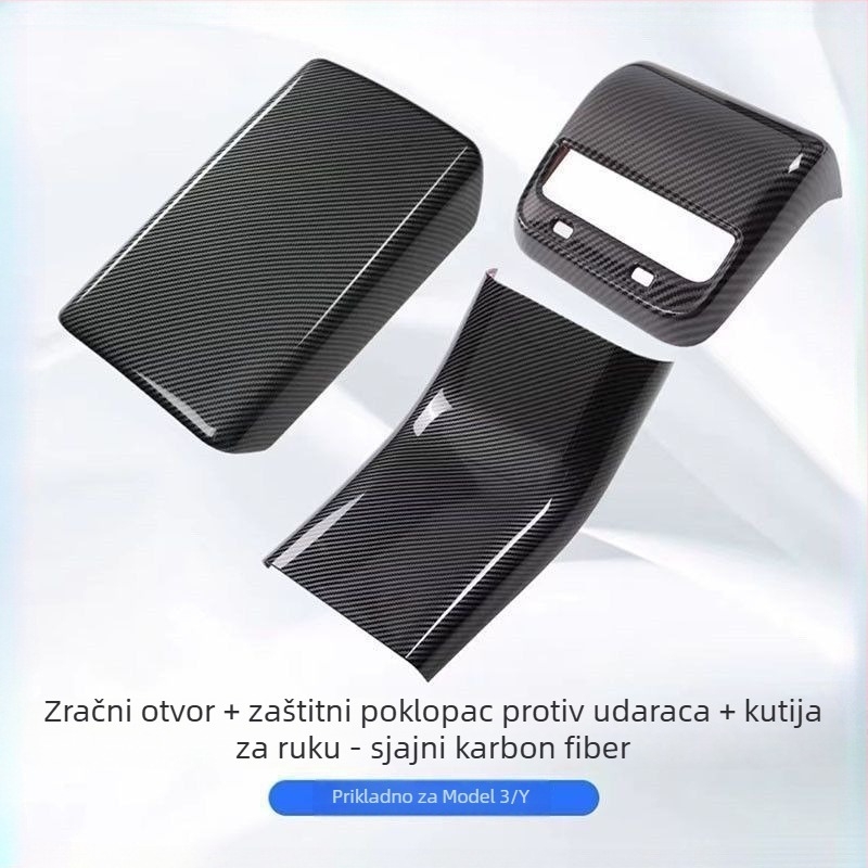 Poklop naslona za ruku za Tesla Model 3/Y — Zaštita stražnjeg ventilacijskog otvora, Plastični interijer dodaci