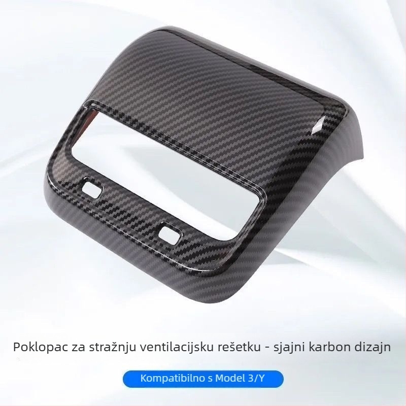 Poklop naslona za ruku za Tesla Model 3/Y — Zaštita stražnjeg ventilacijskog otvora, Plastični interijer dodaci