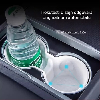 Držač čaša u središnjoj konzoli za Tesla Model Y (nova verzija) – TPE materijal, limiter za držač čaša