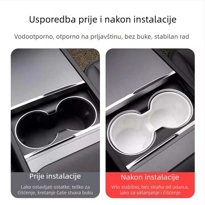 Držač čaša u središnjoj konzoli za Tesla Model Y (nova verzija) – TPE materijal, limiter za držač čaša