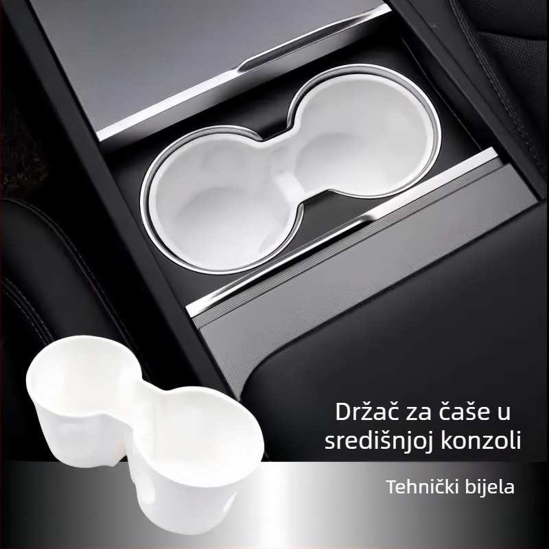 Držač čaša u središnjoj konzoli za Tesla Model Y (nova verzija) – TPE materijal, limiter za držač čaša
