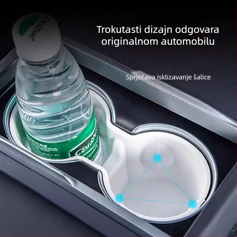 Držač za čašu i pretinac za pohranu za Tesla Model Y i Model 3 – ograničivač središnje konzole
