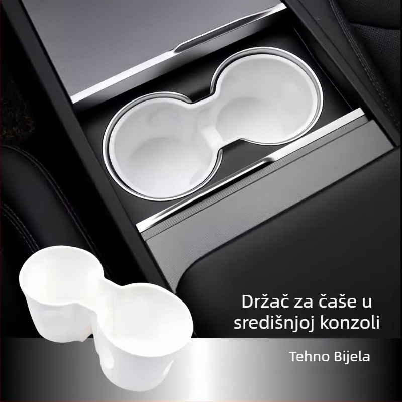 Držač za čašu i pretinac za pohranu za Tesla Model Y i Model 3 – ograničivač središnje konzole