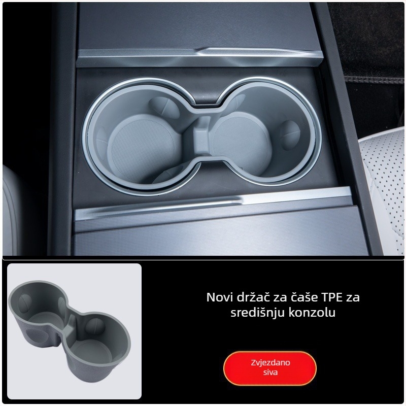 Držač za čašu i pretinac za pohranu za Tesla Model Y i Model 3 – ograničivač središnje konzole