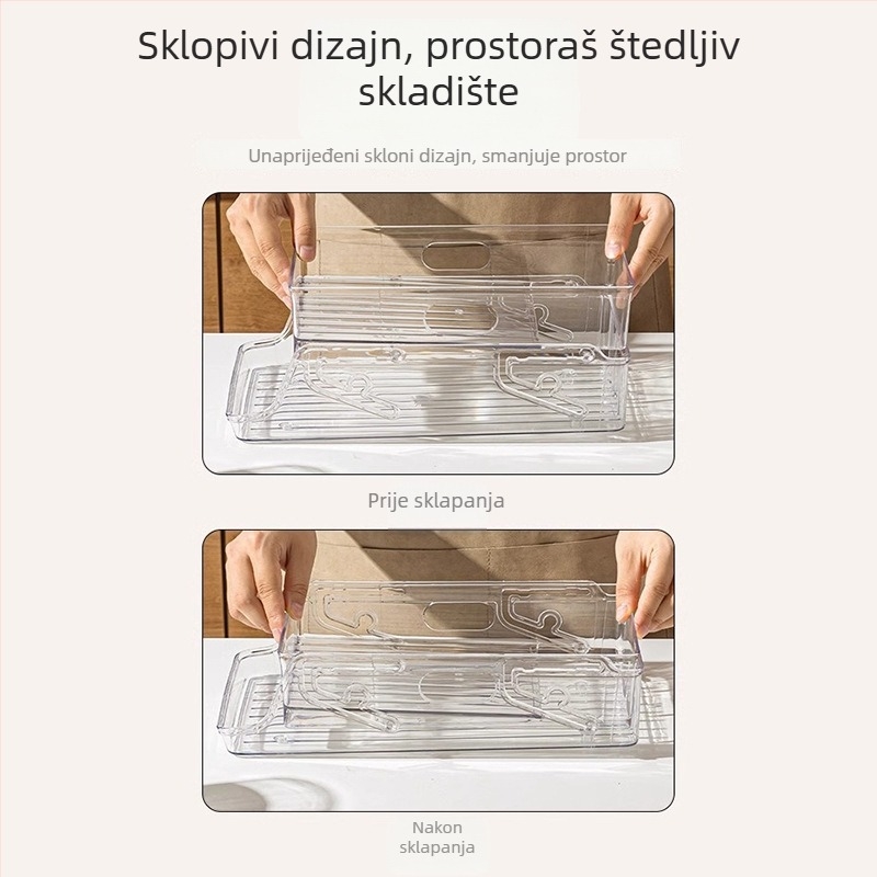 Dvoslojni sklopivi stalak za pohranu pića s kotačićima, kuhinja