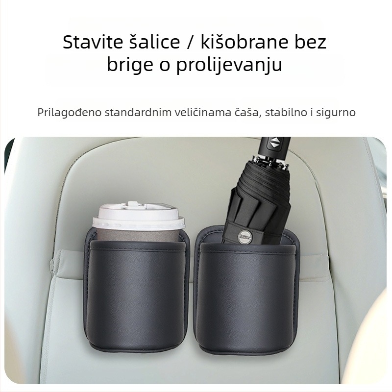 Bočni organizator vrata automobila, kožni, držač za čašu i izolirani držač za bocu, standardni kapacitet