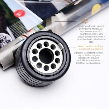 Auto pepeljar, okrugli gumeni, otporan na vjetar i prašinu, Oli brand, dekorativan i za skladištenje