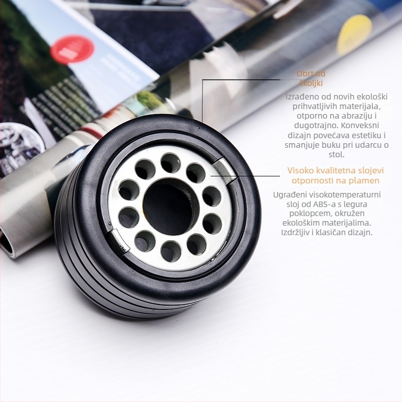 Auto pepeljar, okrugli gumeni, otporan na vjetar i prašinu, Oli brand, dekorativan i za skladištenje