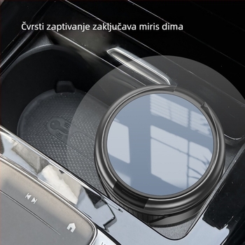 YONG XUN Svijetleća auto pepeljara — metalno tijelo, otvaranje jednim gumbom, pogodno za auto i dom, težina 203 g