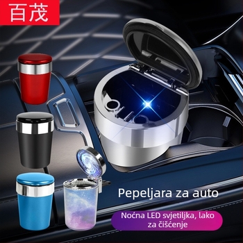 Automobilski pepelnjak s visećim LED ambijentalnim svjetlom za otvor zraka, BY-1261, plastika, lijevanje, 145 g