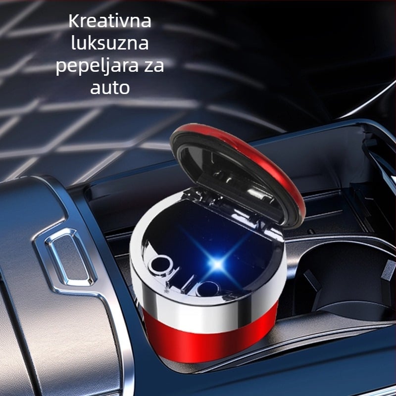 Automobilski pepelnjak s visećim LED ambijentalnim svjetlom za otvor zraka, BY-1261, plastika, lijevanje, 145 g