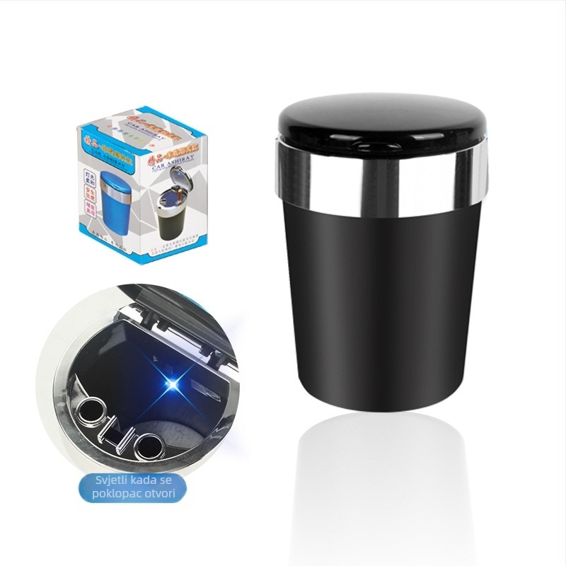 Automobilski pepelnjak s visećim LED ambijentalnim svjetlom za otvor zraka, BY-1261, plastika, lijevanje, 145 g