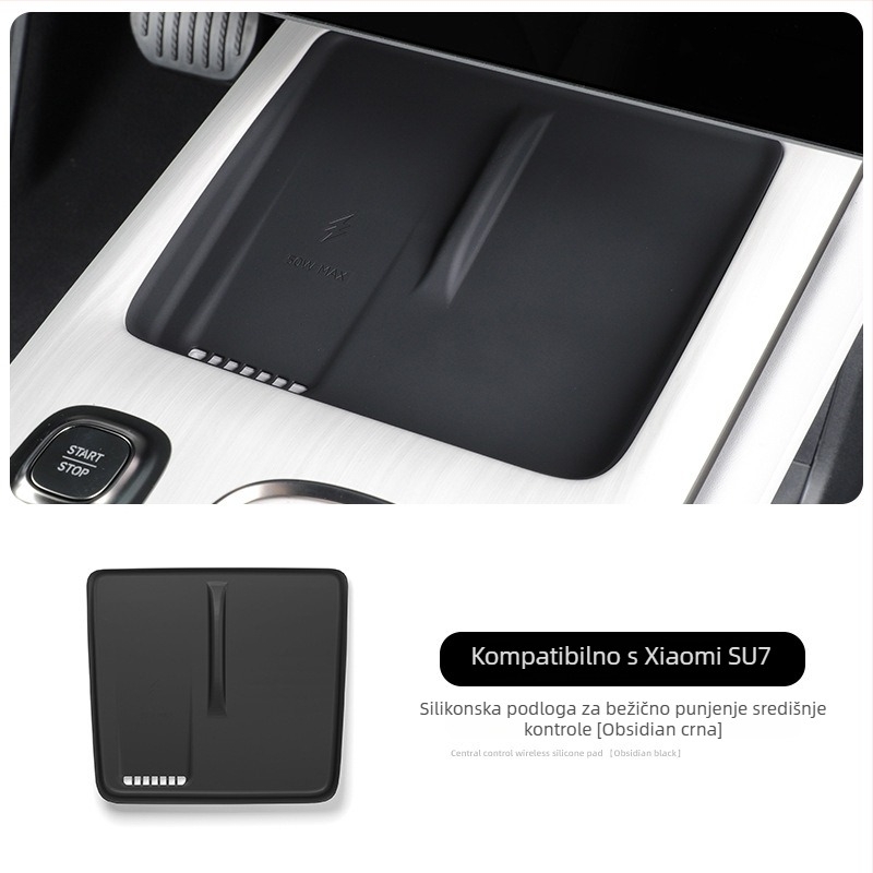 Silicijska podložnica za bežično punjenje, vodootporna i antislizna, za središnju konzolu Xiaomi SU7 (kompatibilno s 24 modela)