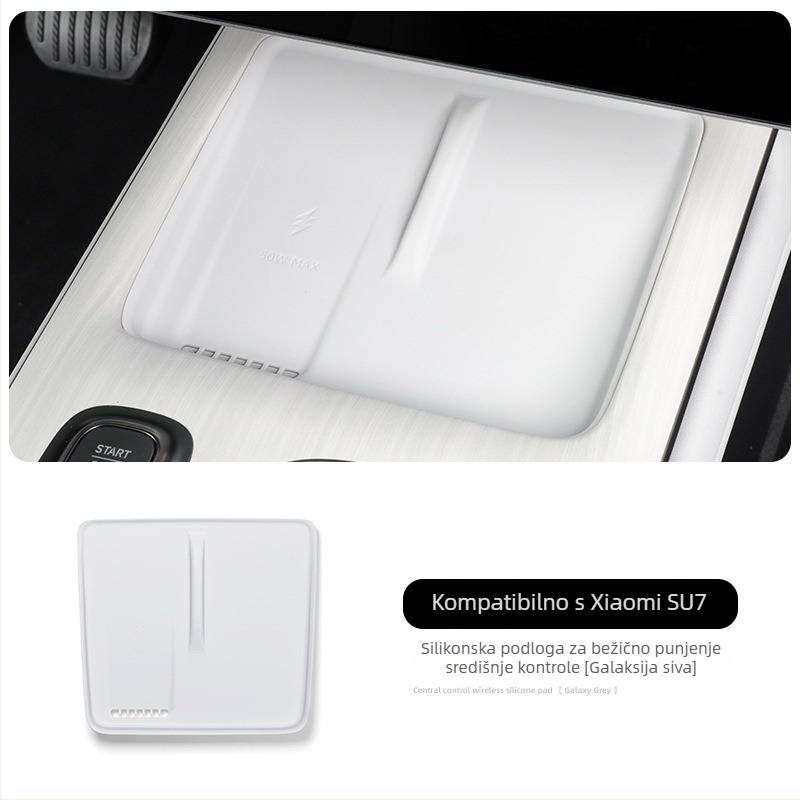 Silicijska podložnica za bežično punjenje, vodootporna i antislizna, za središnju konzolu Xiaomi SU7 (kompatibilno s 24 modela)