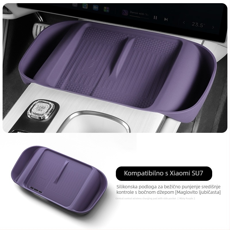Silicijska podložnica za bežično punjenje, vodootporna i antislizna, za središnju konzolu Xiaomi SU7 (kompatibilno s 24 modela)