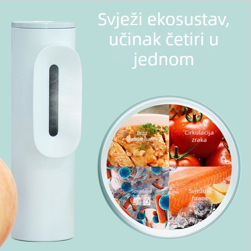 Dezodor zraka za hladnjak i kućni pročišćivač zraka s ozonskom sterilizacijom, USB napajanje, pokriće 10㎡, dodirno upravljanje, 3600mAh