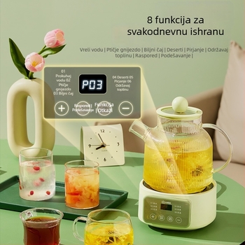 Stakleni čajnik za zdravlje s mikrokompjuterskom upravom, 1-1,5 L, 220 V, 500 W