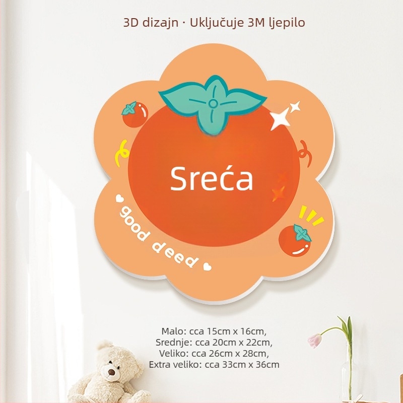 3D ukrasne zidne naljepnice s blagoslovima, PVC, više od 5 komada, univerzalni prostor, moderni minimalistički stil