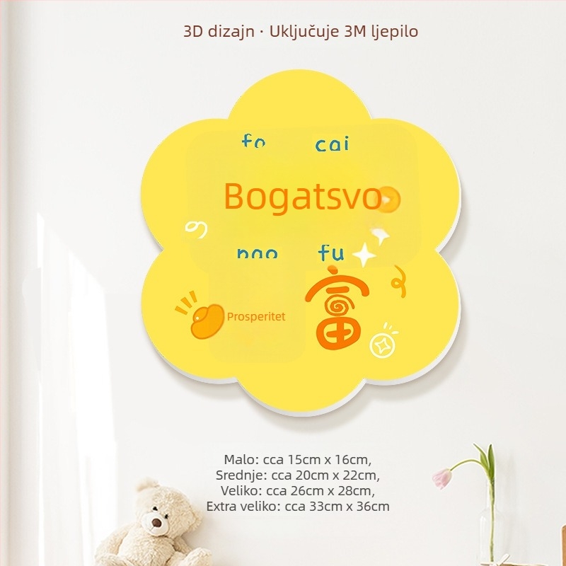 3D ukrasne zidne naljepnice s blagoslovima, PVC, više od 5 komada, univerzalni prostor, moderni minimalistički stil