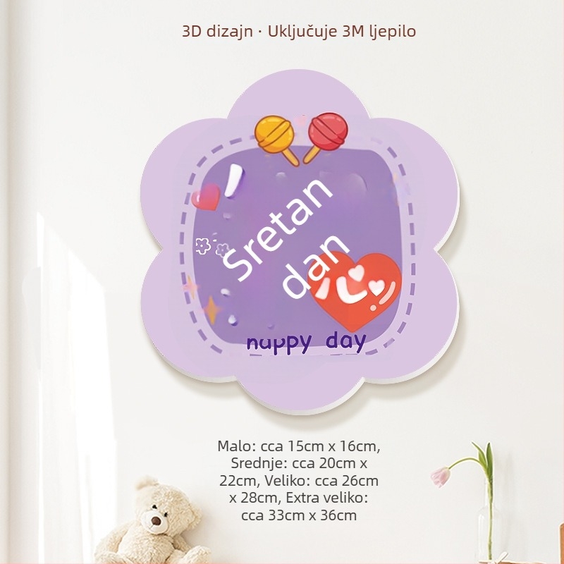 3D ukrasne zidne naljepnice s blagoslovima, PVC, više od 5 komada, univerzalni prostor, moderni minimalistički stil