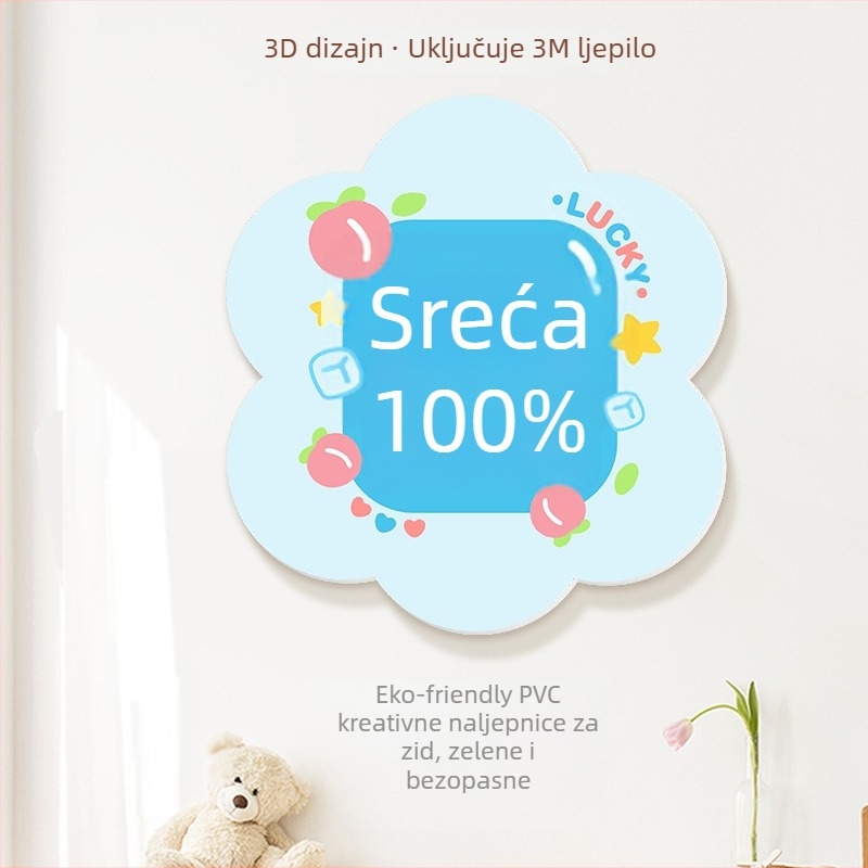 3D ukrasne zidne naljepnice s blagoslovima, PVC, više od 5 komada, univerzalni prostor, moderni minimalistički stil