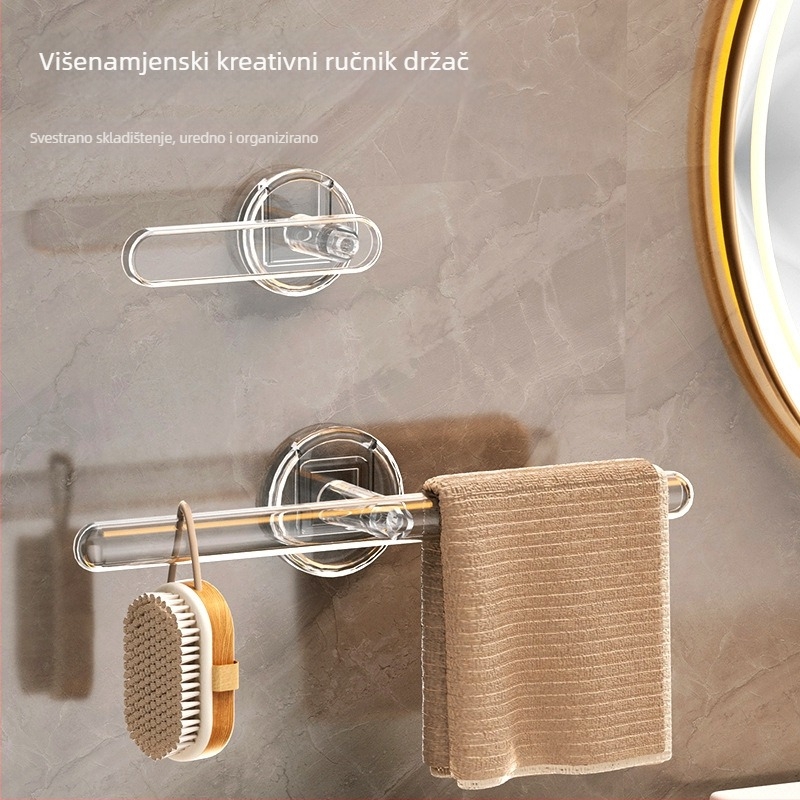 Držač za ručnike - Zidni sustav za pohranu s L-oblikom kuka, plastični, sjajna površina, nosivost 5 kg