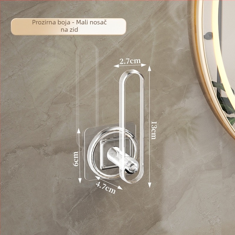 Držač za ručnike - Zidni sustav za pohranu s L-oblikom kuka, plastični, sjajna površina, nosivost 5 kg
